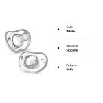 Nanobebe Baby Pacifiers 0-3 Month - Orthodontic, Curves Comfortably with Face Contour, Award Winning for Breastfeeding Babies, 100% Silicone - BPA Free. Perfect Baby Registry Gift 2pk,Grey - Image 9